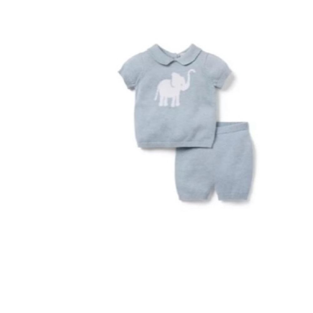Janie and Jack Baby Elephant Matching Sweater Set